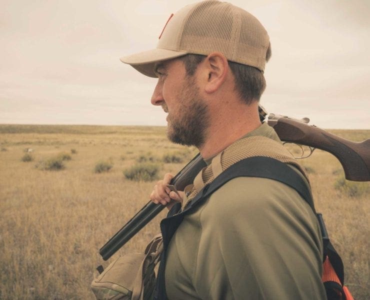 Matt Seidel, Product Manager at OnX Hunt, hunting sage grouse in Montana with Project Upland