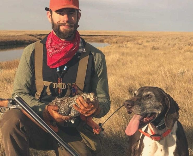 Garret Mikrut on a grouse hunt in the West
