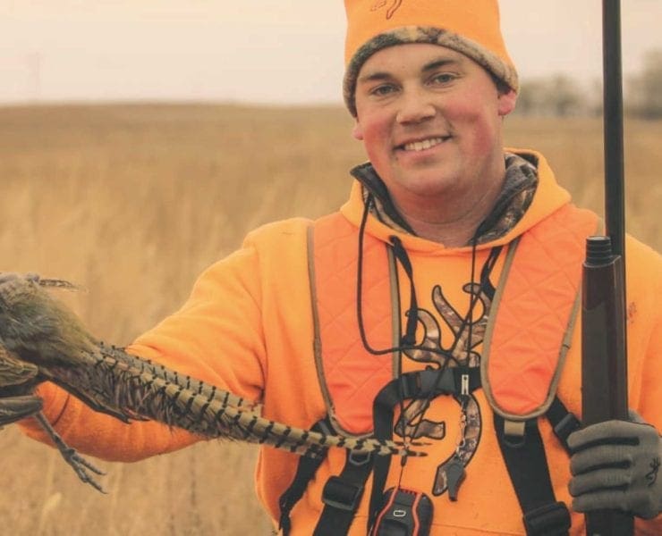 Jared Wiklund of Pheasants Forever on a Pheasant hunt.