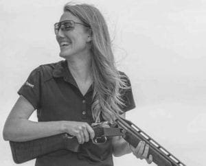 Emily Stewart shooting at a skeet range