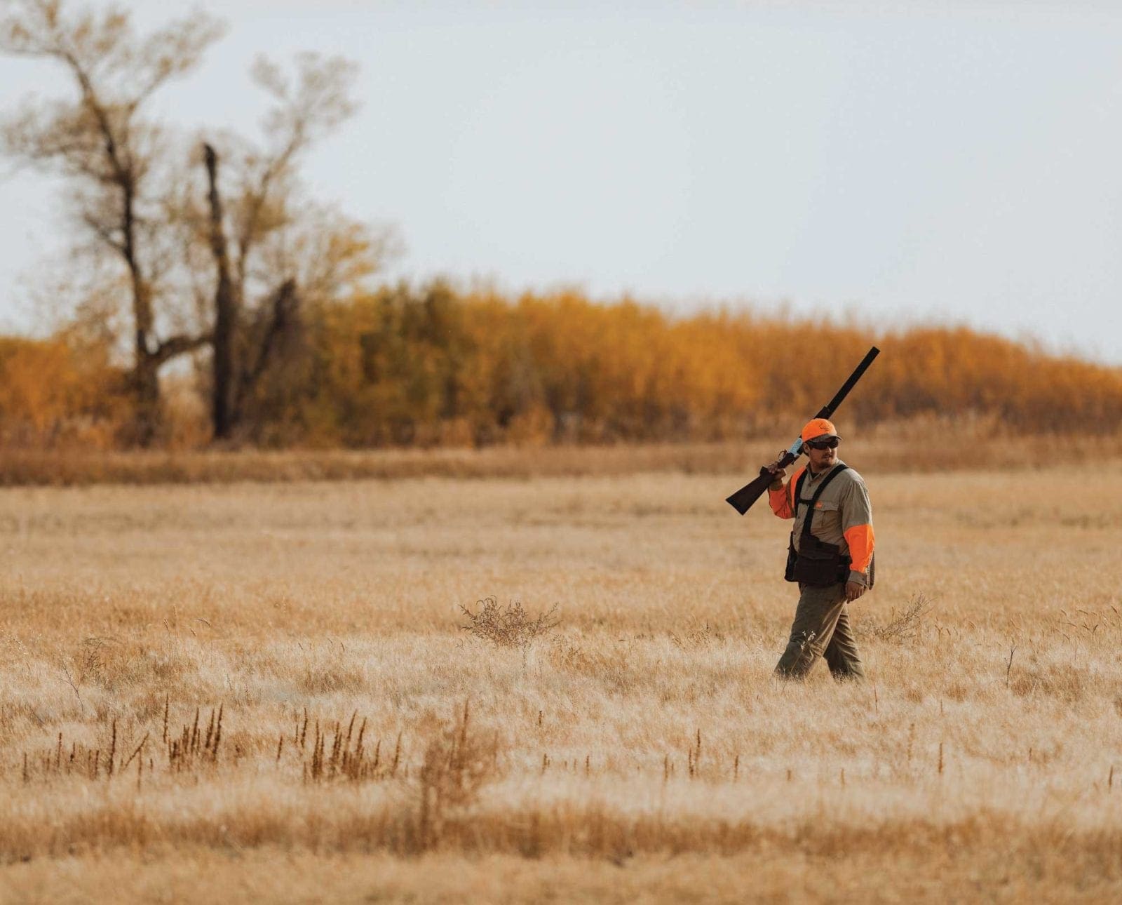 A Pheasant Hunter in North Dakota in the snow