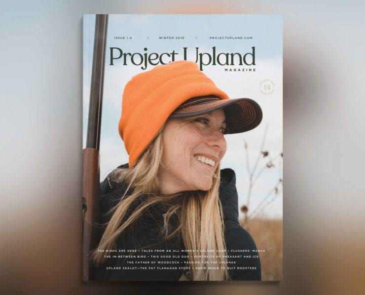 The official cover of the Winter 2019 issue of Project Upland Magazine featuring Pheasants Forever employee Marissa Jensen.