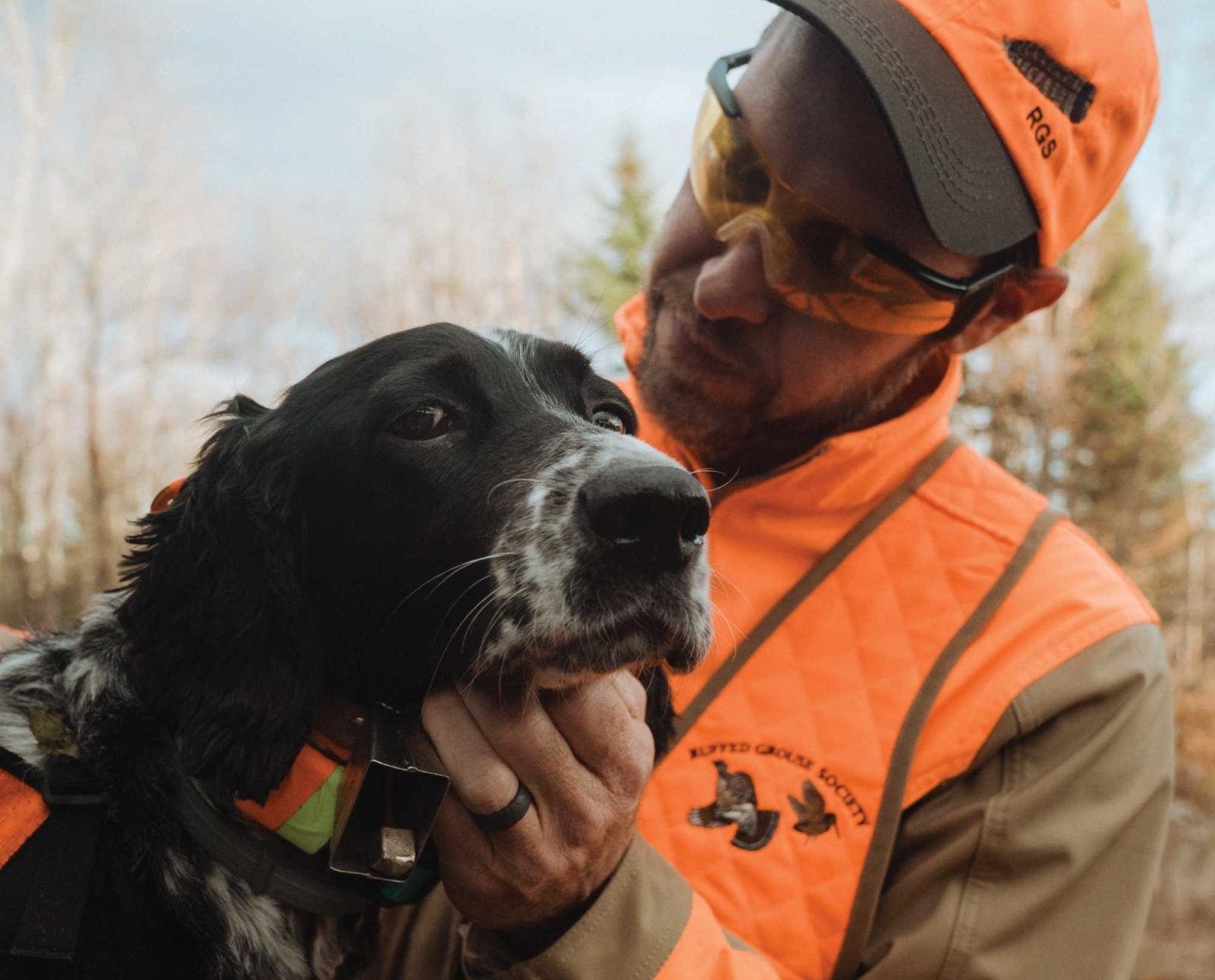 Dr. Ben Jones of the Ruffed Grouse Society with an English setter