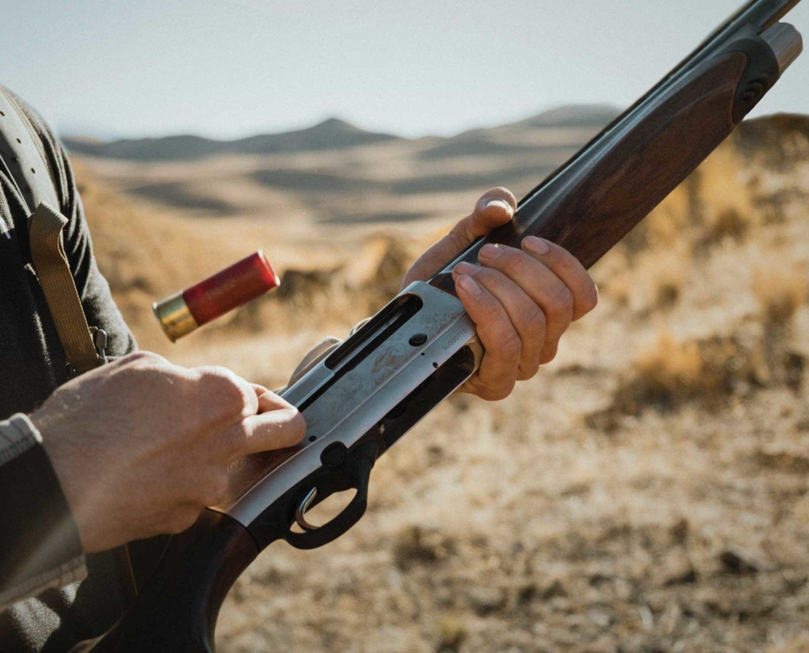 A Beretta A400 shotgun during a bird hunt.