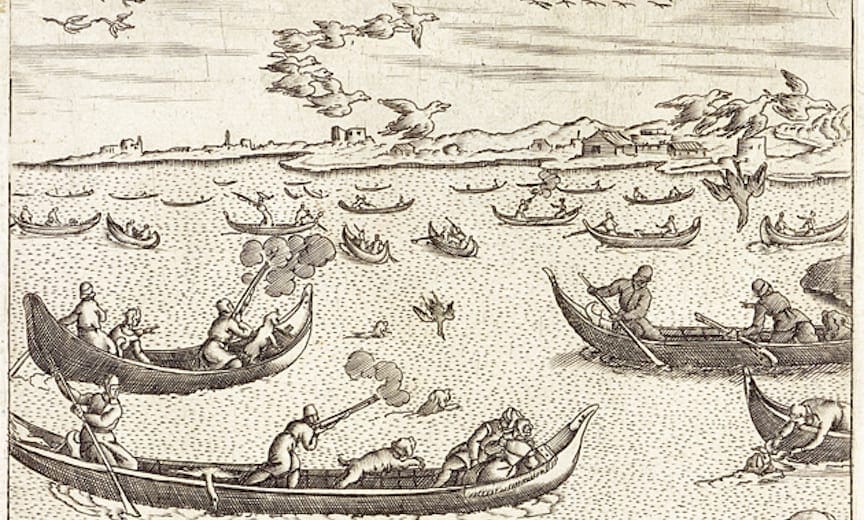 Giacomo Franco's illustration of hunting in the Venice lagoon