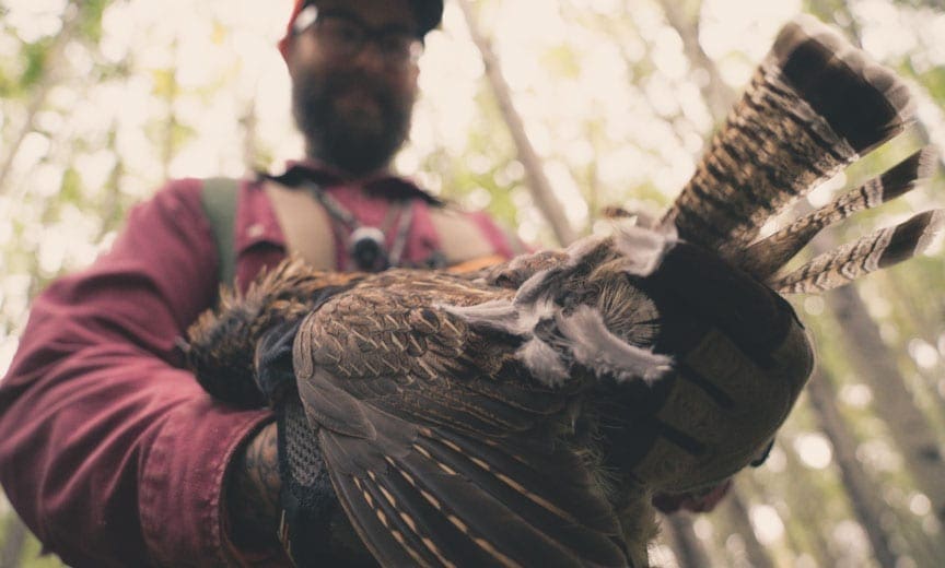 A millennial hunting ruffed grouse