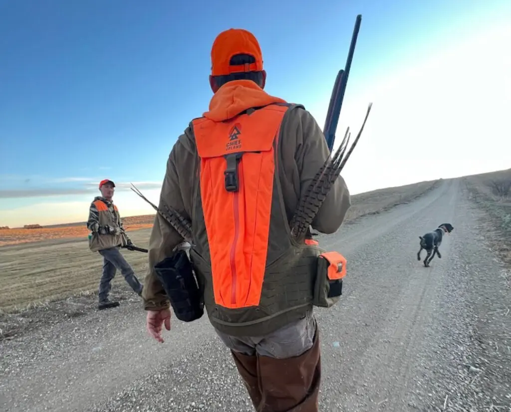 The author on a pheasant hunt during opening of pheasant season. 