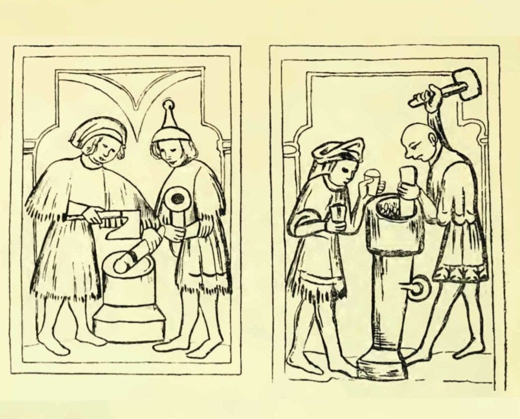Image of fourteenth century gunpowder making