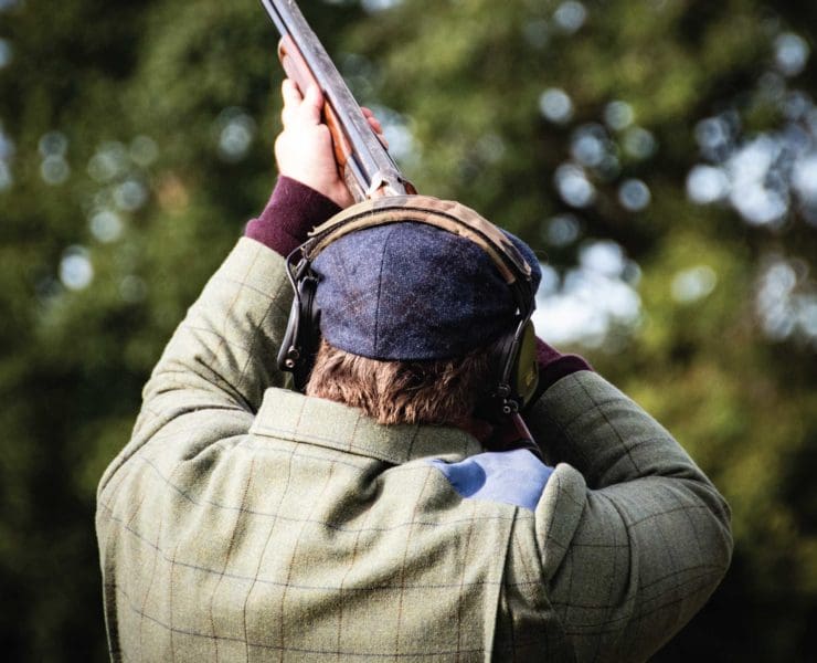 A hunter in England on a driven shoot