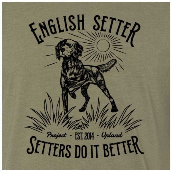 close up of English setter t-shirt design