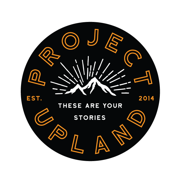 Round project upland sticker in black and orange