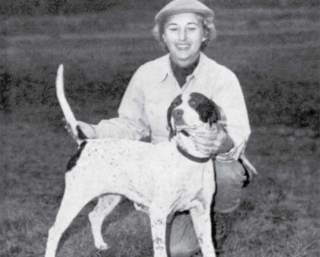 Matilda Nitchman shows one of her pointing dogs 