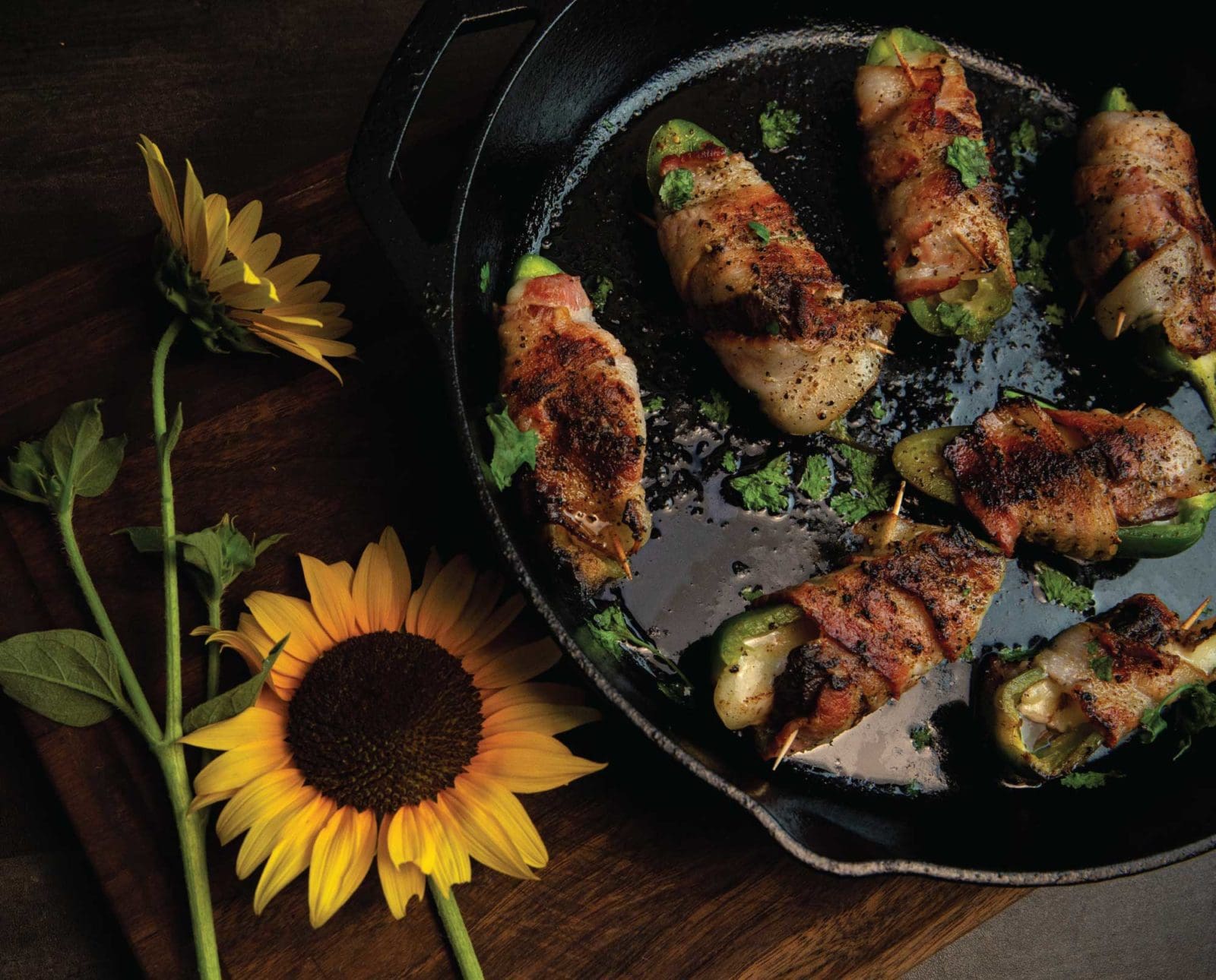 Dove Poppers on a cast iron skillet