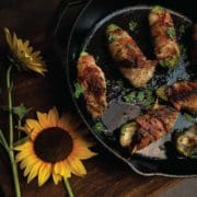Dove Poppers on a cast iron skillet