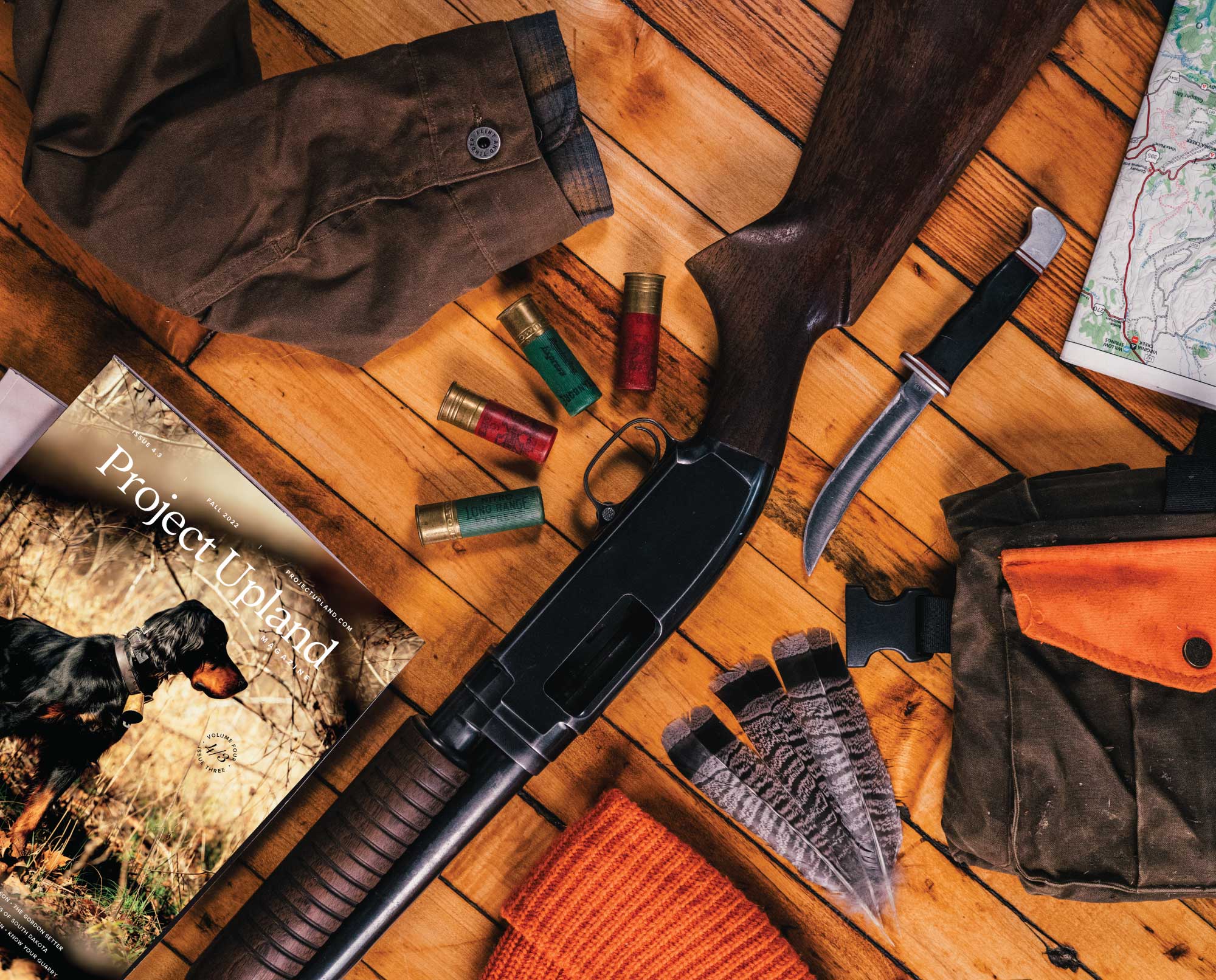 Project Upland Magazine Fall 2022 upland gear pile