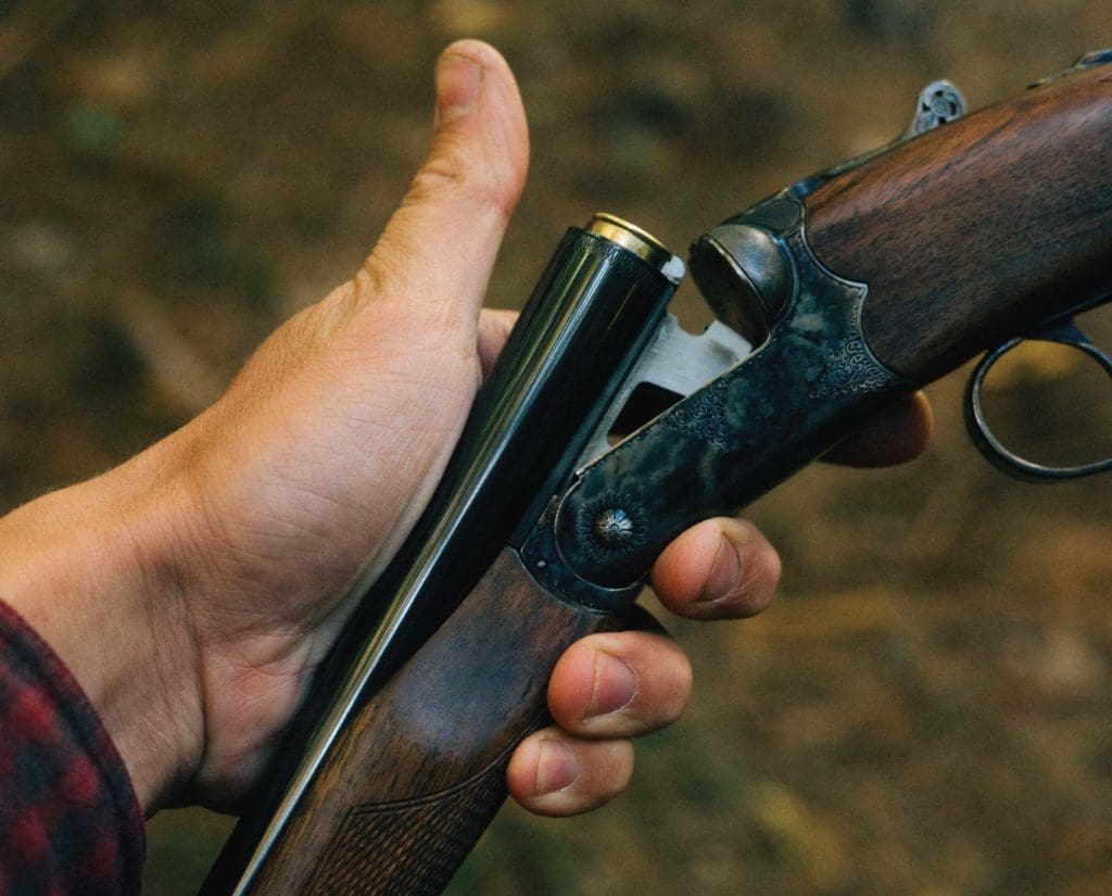 A 28-gauge side by side shotgun is small