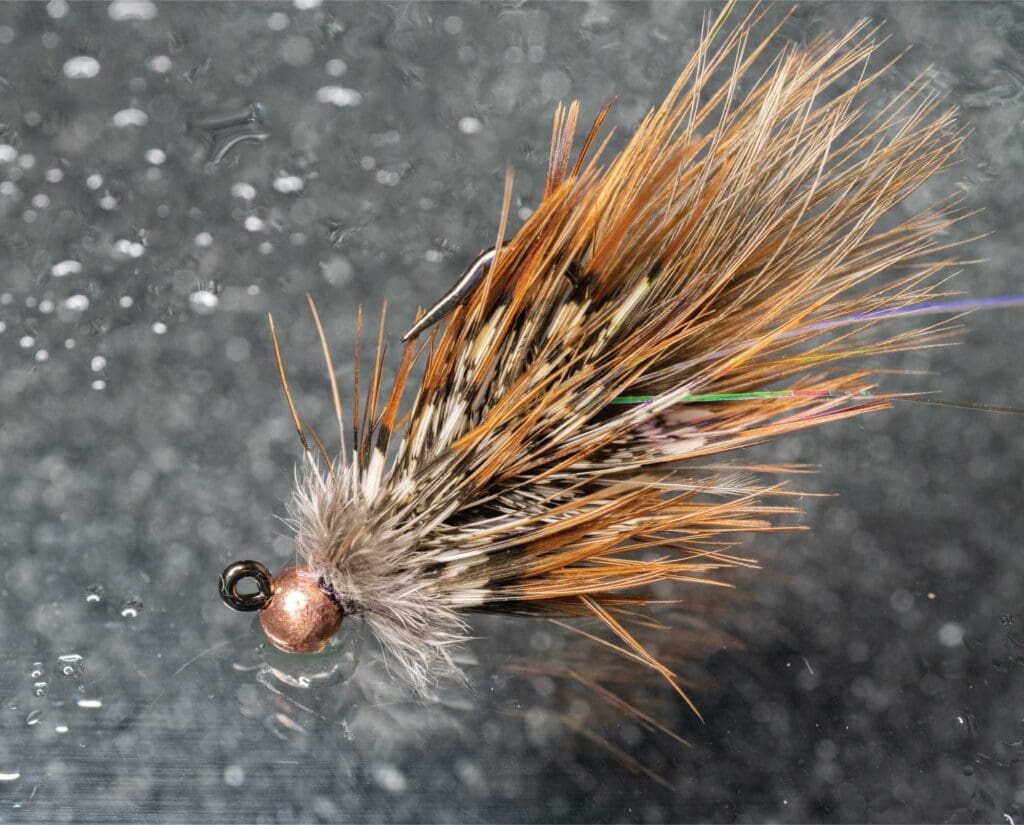 Jigged Feather Bugger made with pheasant feathers