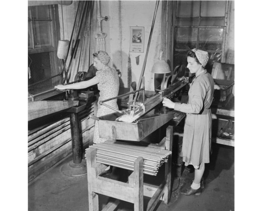 female workers build rifles at Cooey factory 