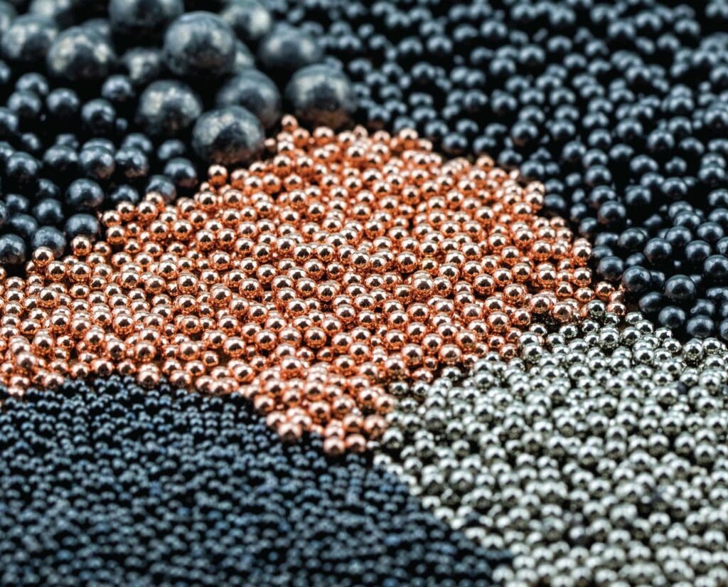 Various types of steel and lead pellets 