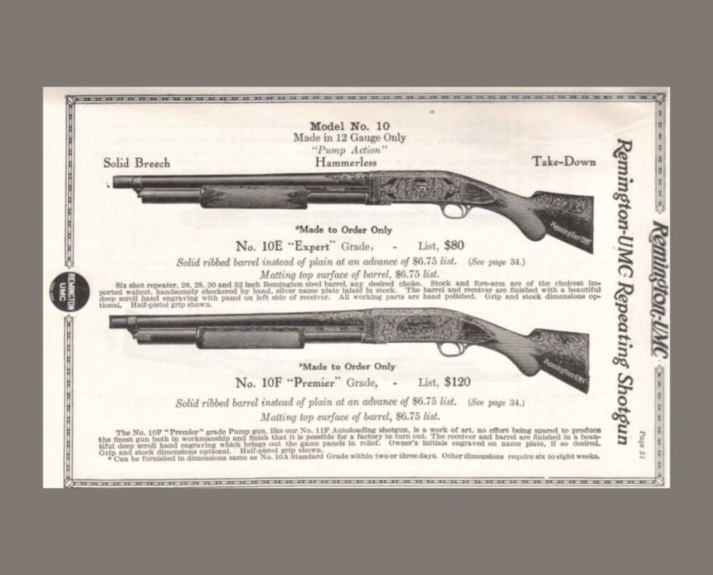 Remington Model 10 advertisements 