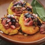 Indigenous Corn Cakes with Native Spahr-tailed Grouse Meat