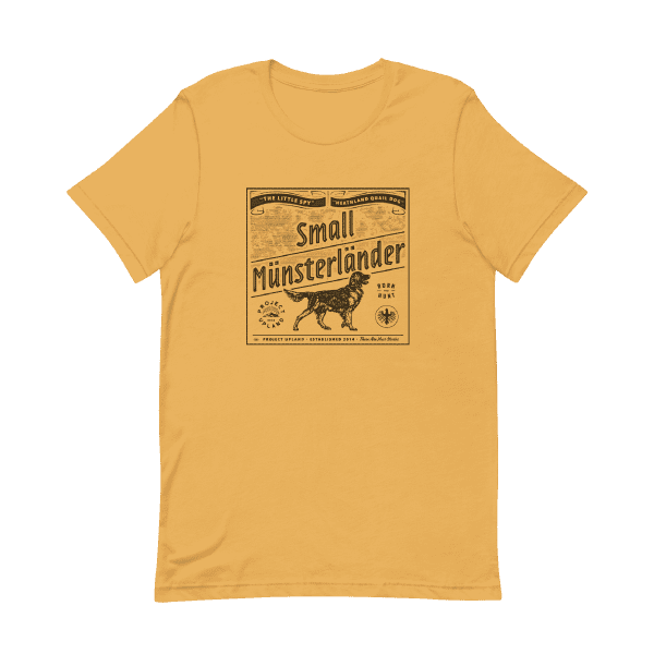 Small Munsterlander Dog T-shirt on heather gold