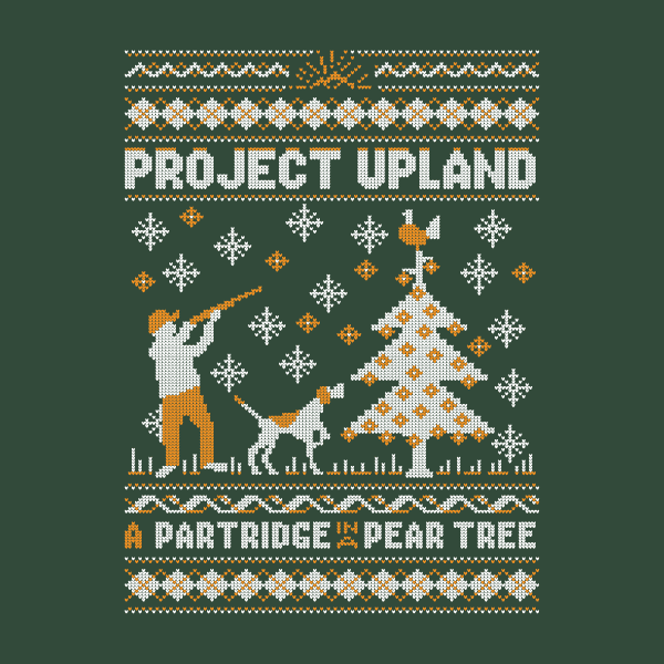 Close up look at our holiday design of the Partridge in a pear tree