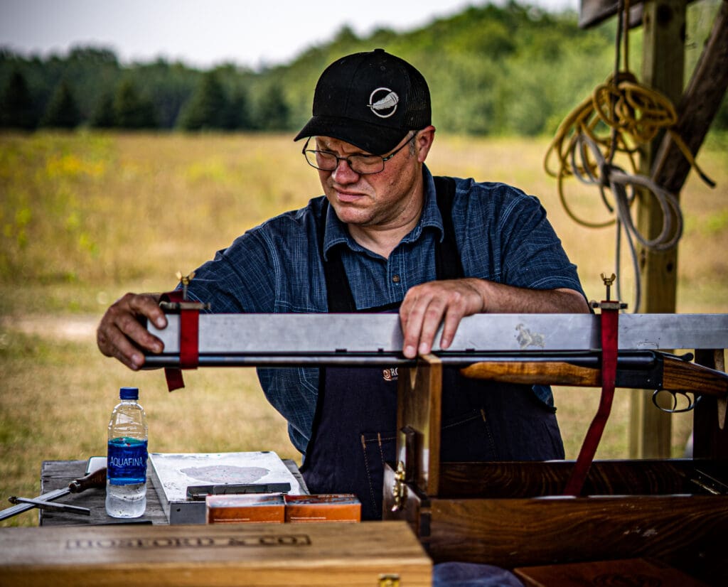 Del Whitman uses a Stock Measuring Tool