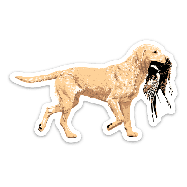 A Yellow Labrador Retriever premium vinyl sticker.