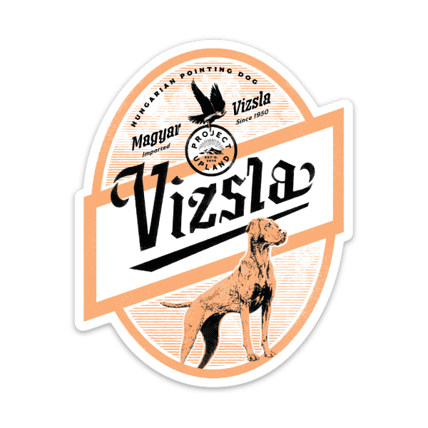 A Vizsla dog on a sticker
