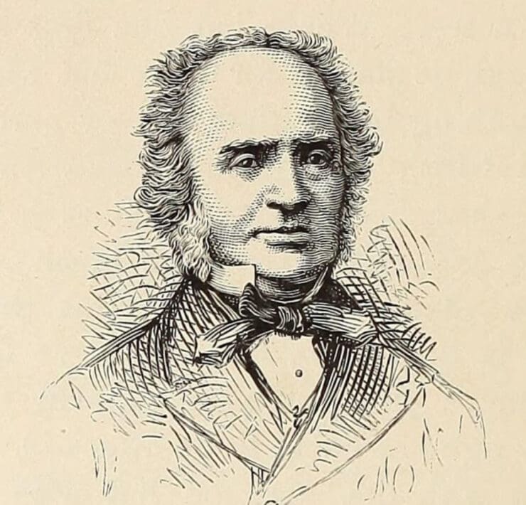 An illustrated portrait of Edward Laverack