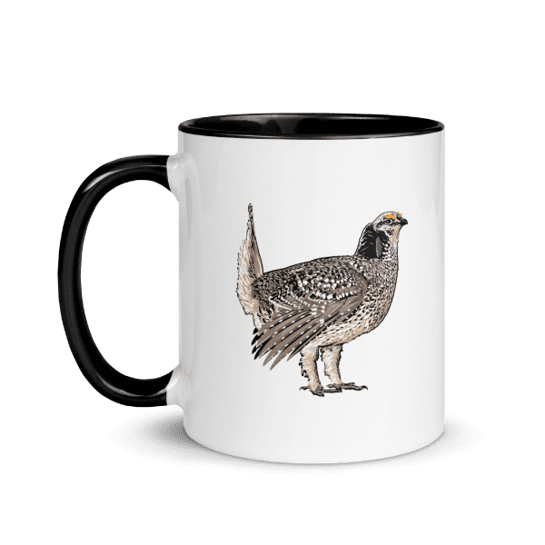 Sharp-tailed grouse coffee mug design.