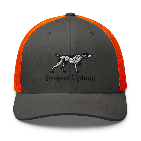 A blaze orange GSP dog breed hat.