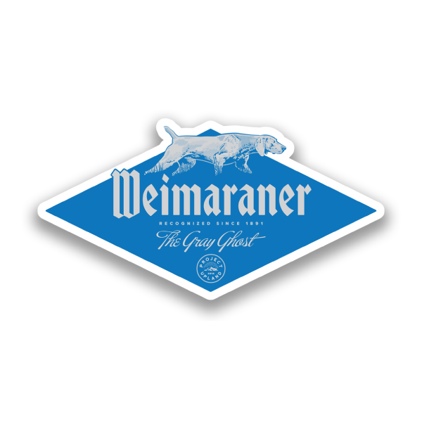 Weimaraner sticker in blue