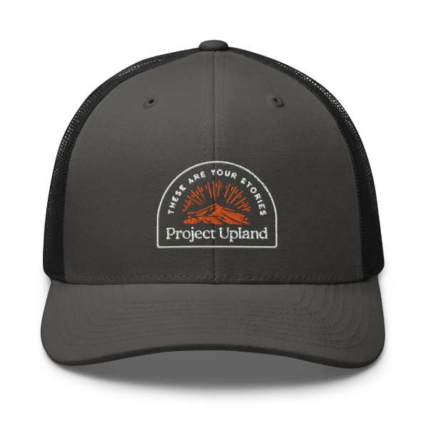 Project Upland logo gray trucker hat.