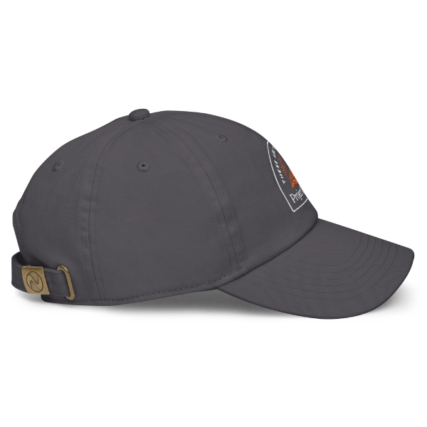 Side profile of the Project Upland logo dad hat.