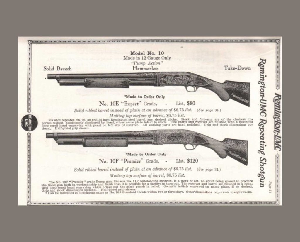 Remington Model 10 advertisements 