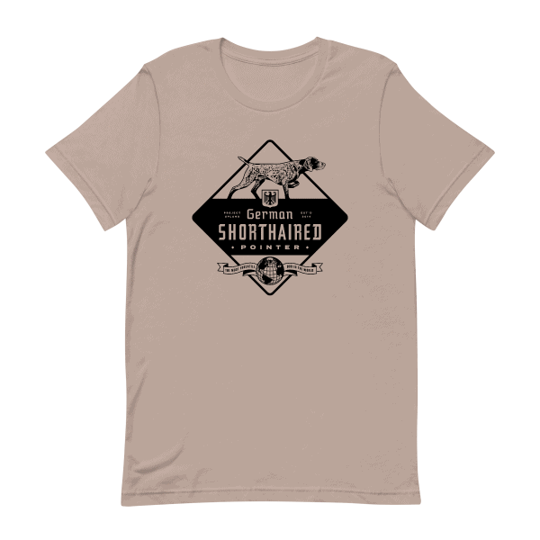 GSP-Label-Shirt-Stone-Color German Shorthaired Pointer label shirt on stone color