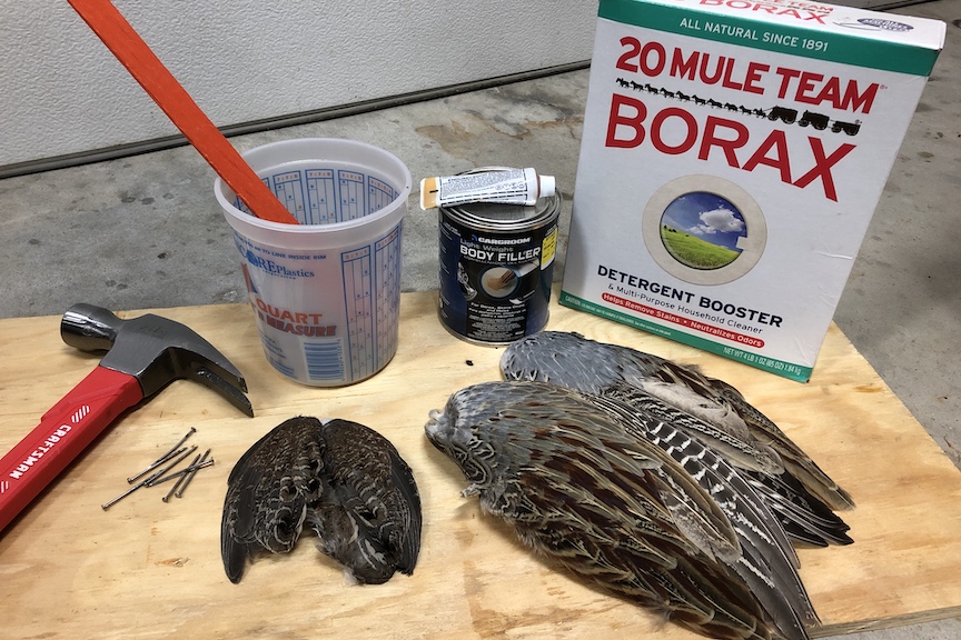 Supplies for making a DIY wing and tail fan mount