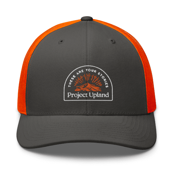 Project Upland Classic Logo Trucker Hat - Blaze Orange/Gray