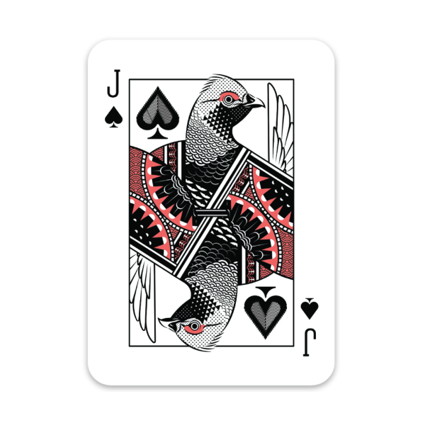 Spruce-Grouse-Jack-Playing-Card-Sticker Spruce Grouse Jack of Spades Playing Card Sticker