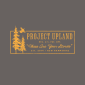 Close up look at the Project Upland retro logo design.